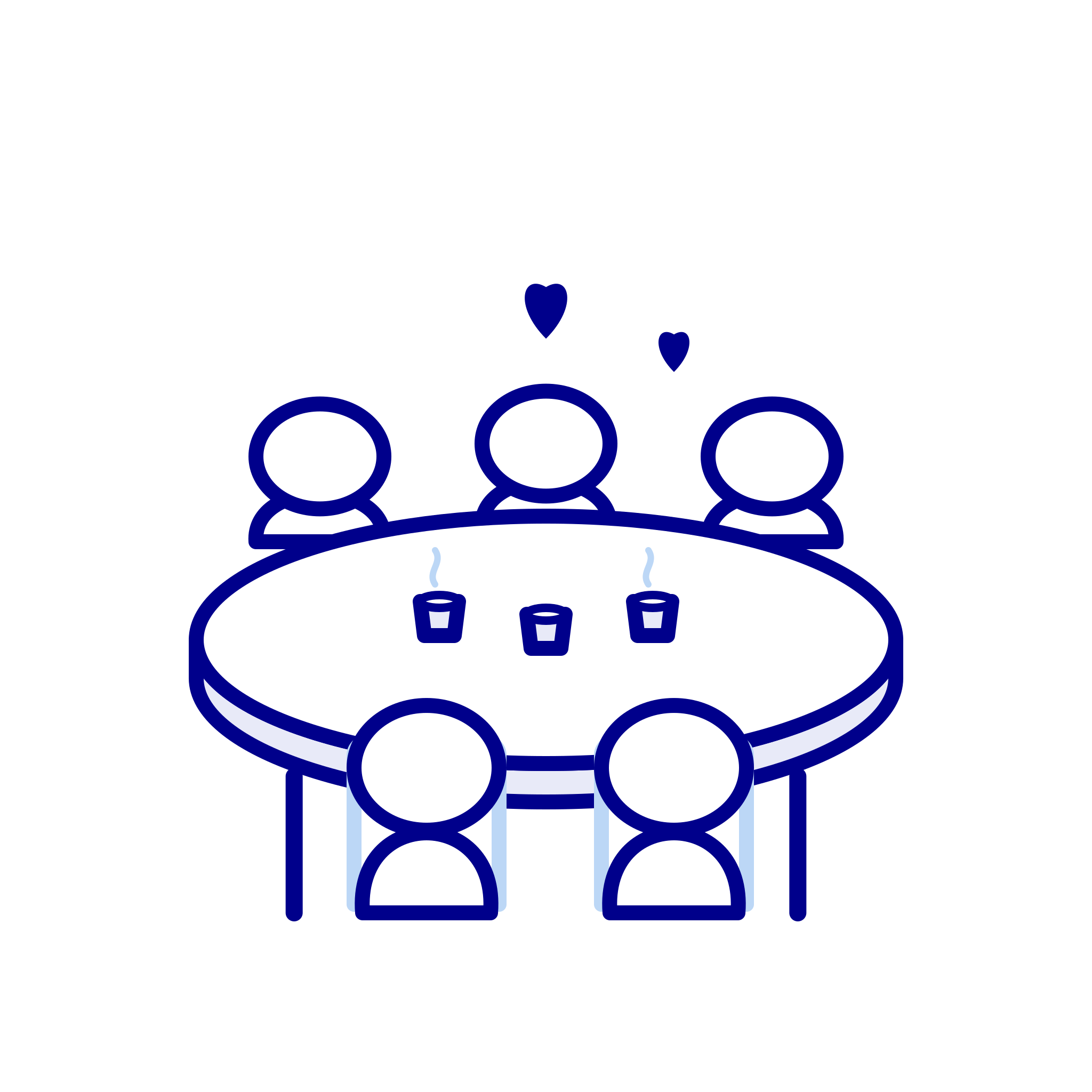 Community meetup around a table